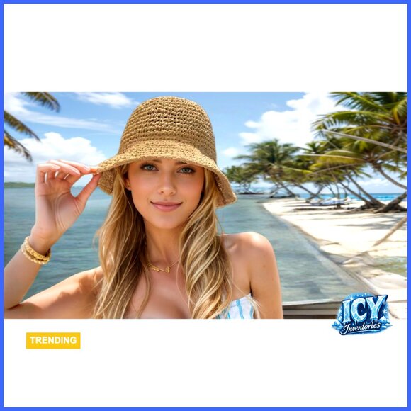 Floppy Wide Brim Straw Sun Hat Foldable Packable for Women Travel Beach